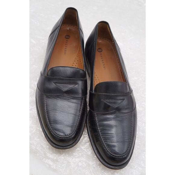 Magnanni Mens Leather Slip On Loafers Size 10.5 Black main image 9